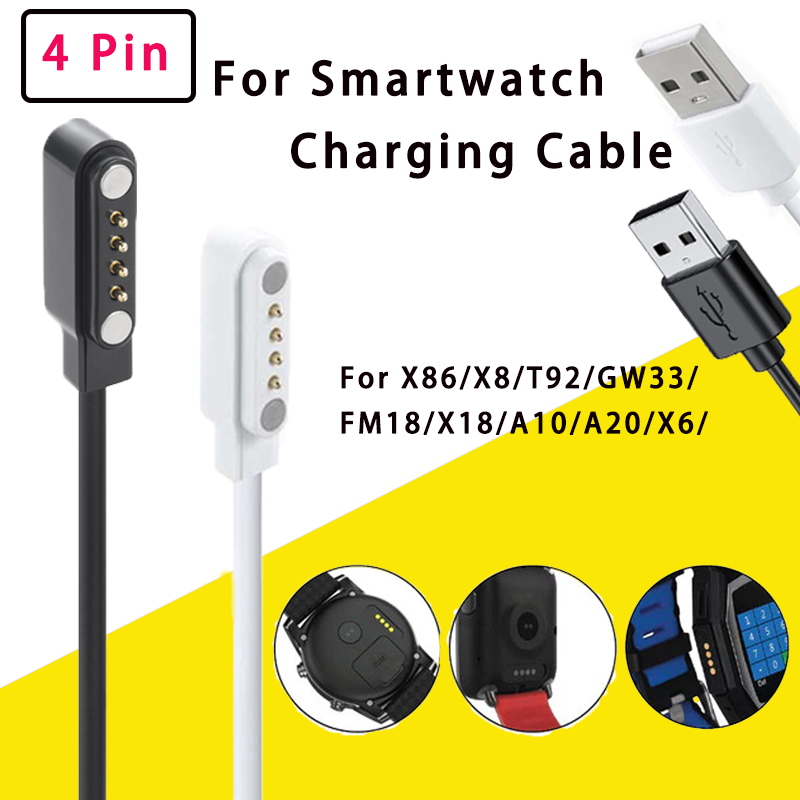Smartwatch X18 - 4-Pin USB Ersatz-Magnetisches Smartwatch-Ladekabel, Für W67/