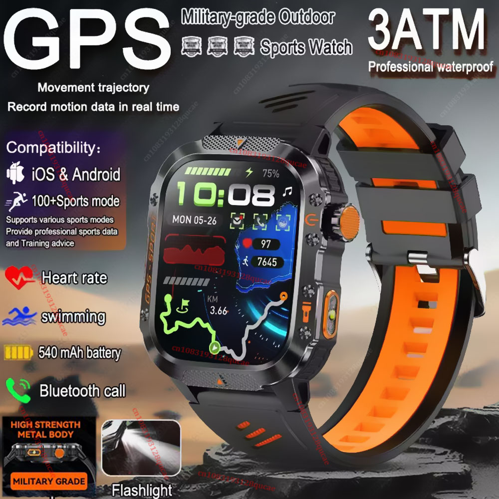 Smartwatch X12 - 2026 Militärische Outdoor-Smartwatch für Herren mit