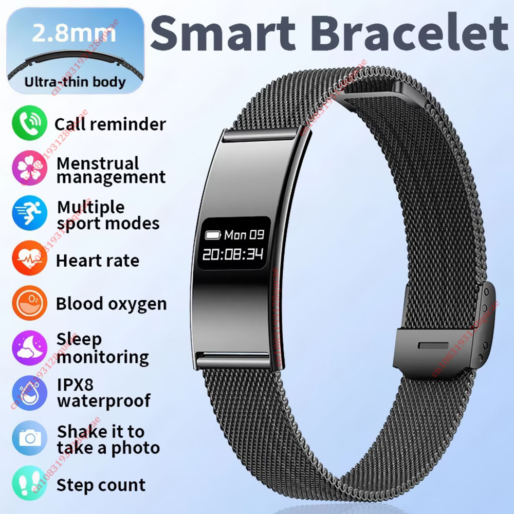 Smartwatch X12 - 2026 Neues Smart-Armband Ultra-dünn Herzfrequenz-Blutsauerstoff-Schlafmonitor Wasserdichte