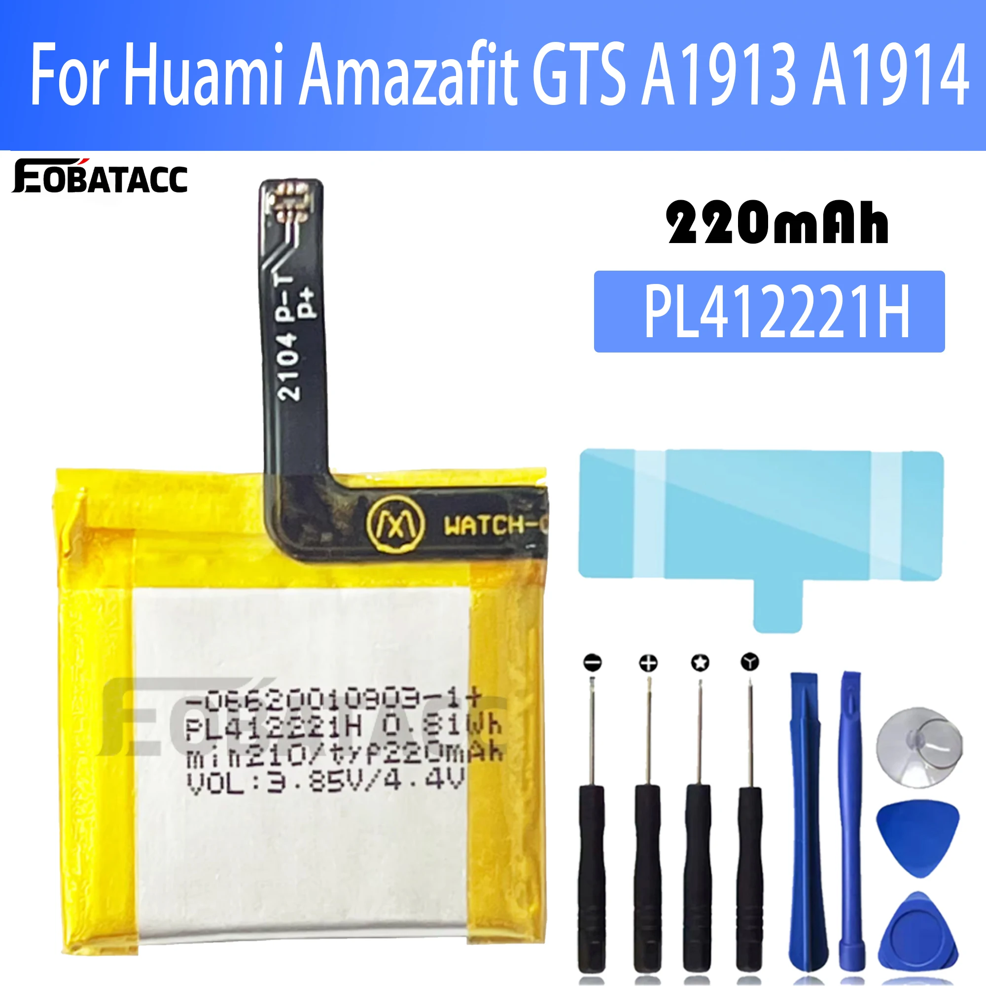 Smartwatch A1914 - 100% original pl412221h Batterie für huami