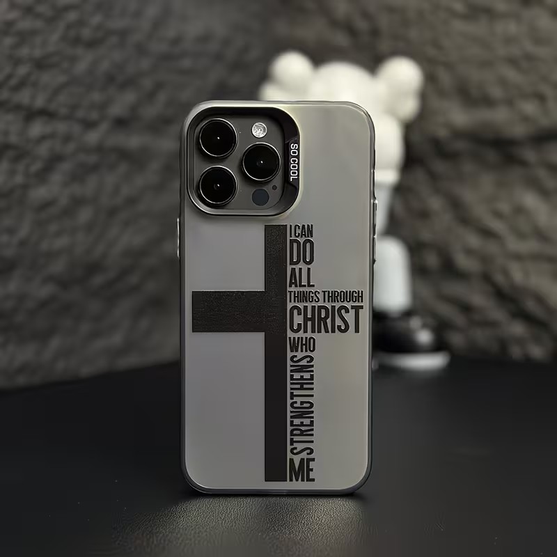 Apple Iphone 15 Pro Max - Anti-Fingerabdruck-Kreuz-Bibel-Handyhülle für iPhone 17 16 15