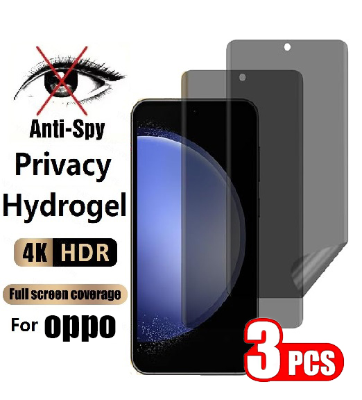 Oppo A78 - 3 Stück Datenschutz-Hydrogelfolie für OPPO A80
