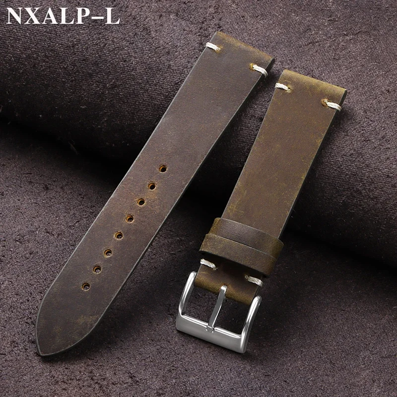 Nylon Nato Strap - Vintage Ölwachs Leder Uhrenarmband 18mm 20mm