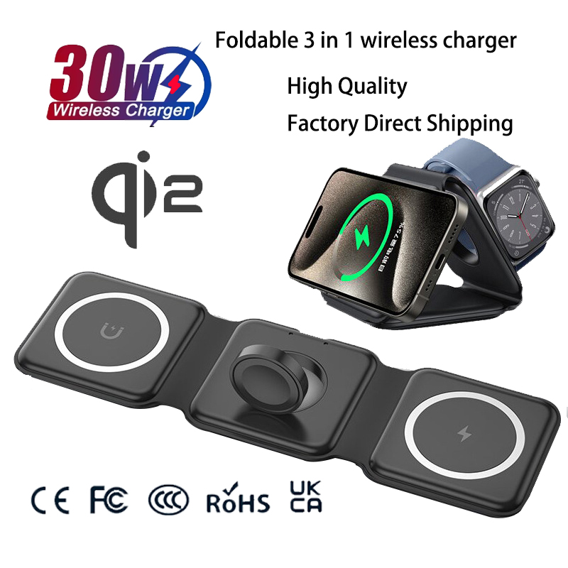 Wireless Charger Watch - Universelle Qi2 Magnetische Faltbare Ladestation Reiseladegerät