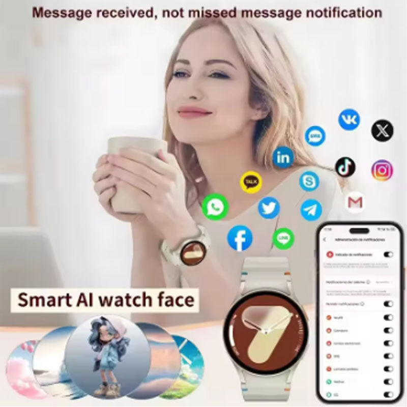 Smartwatch Custom - Smartwatch für Herren und Damen, HD-AMOLED-Sprachanruf,