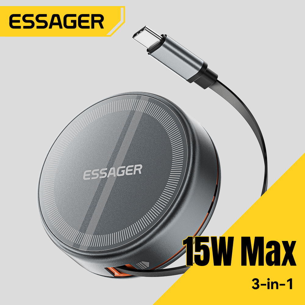 Wireless Charger Watch - Essager 15 W 3-in-1 magnetisches kabelloses