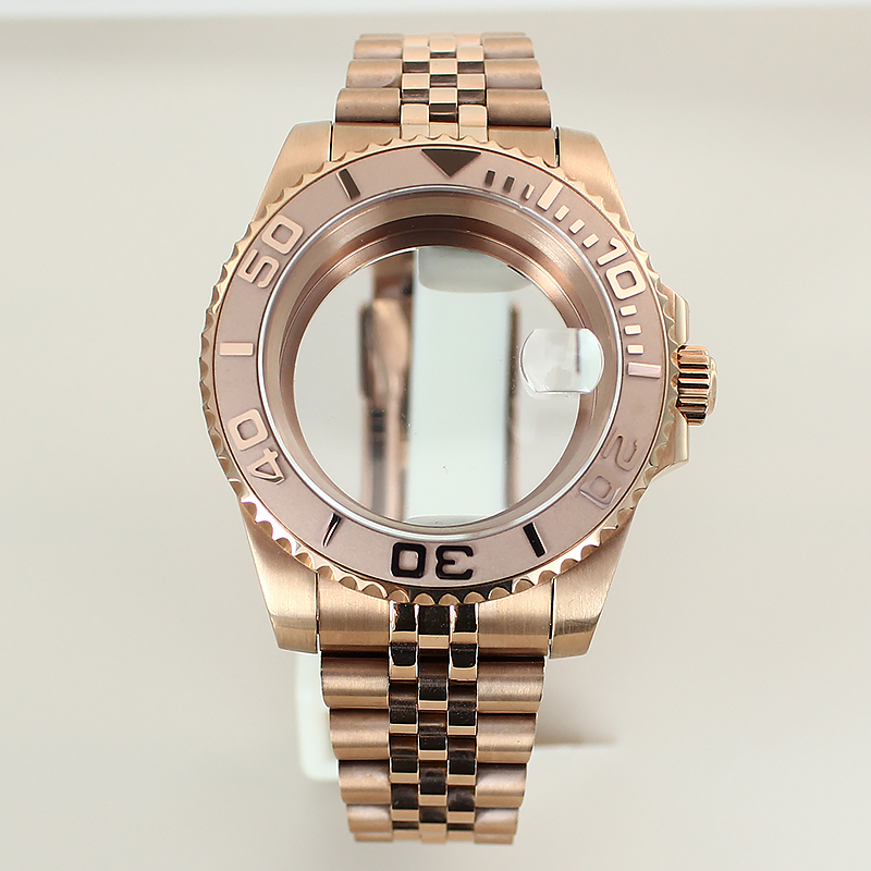Ceramic Link Bracelet - 40 mm Luxus-Ersatz-Uhrengehäuse, 5-Gliederarmband, Keramiklünette für