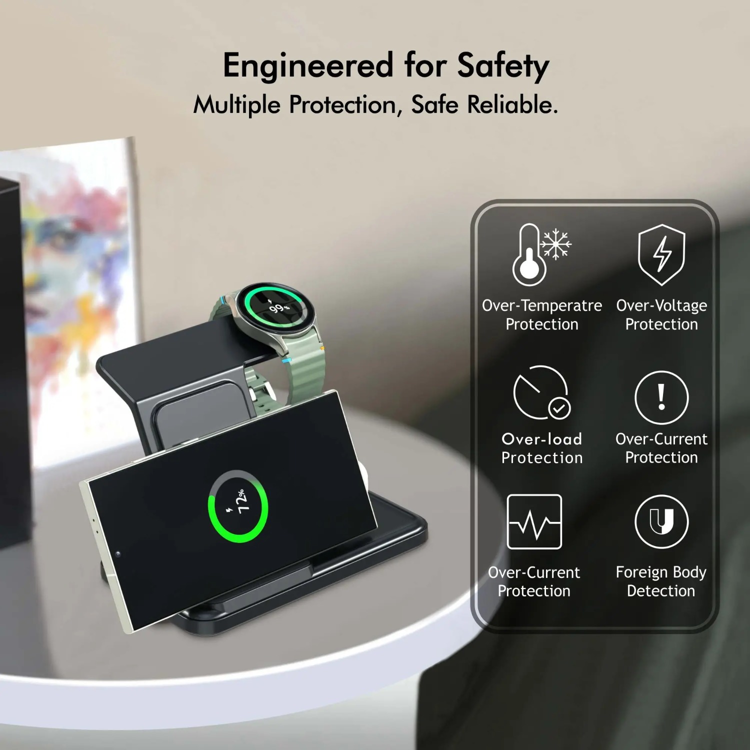 Desktop 3-in-1 Drahtlose Lades – Wireless Charger Watch Bewertung und Preis