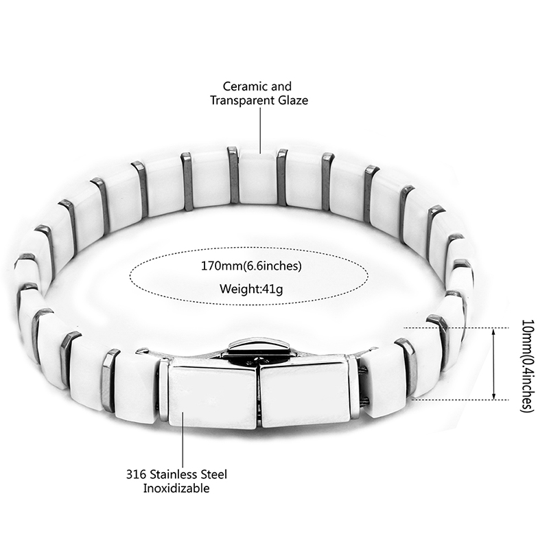 Weiße schwarze Männer Gesundhe – Ceramic Link Bracelet Bewertung und Preis