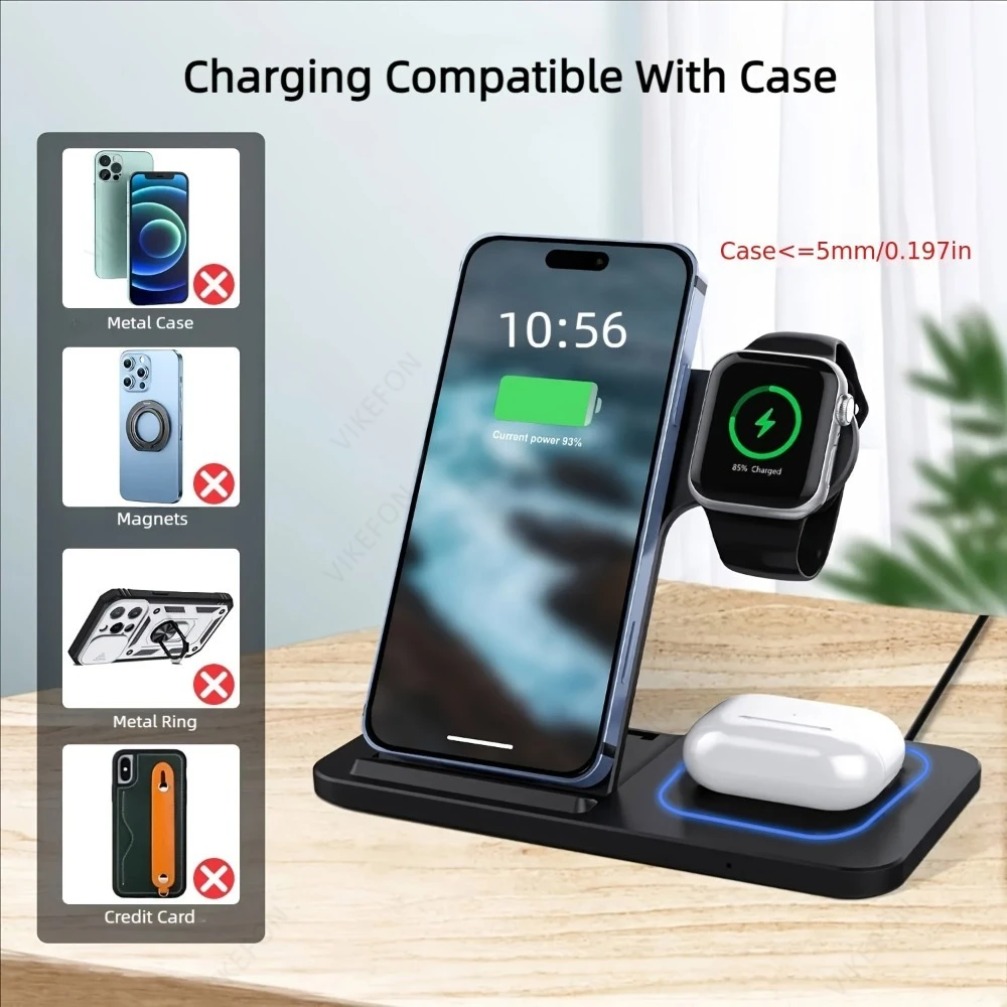 Faltbare 3-in-1 Kabellose Lade – Wireless Charger Watch Bewertung und Preis